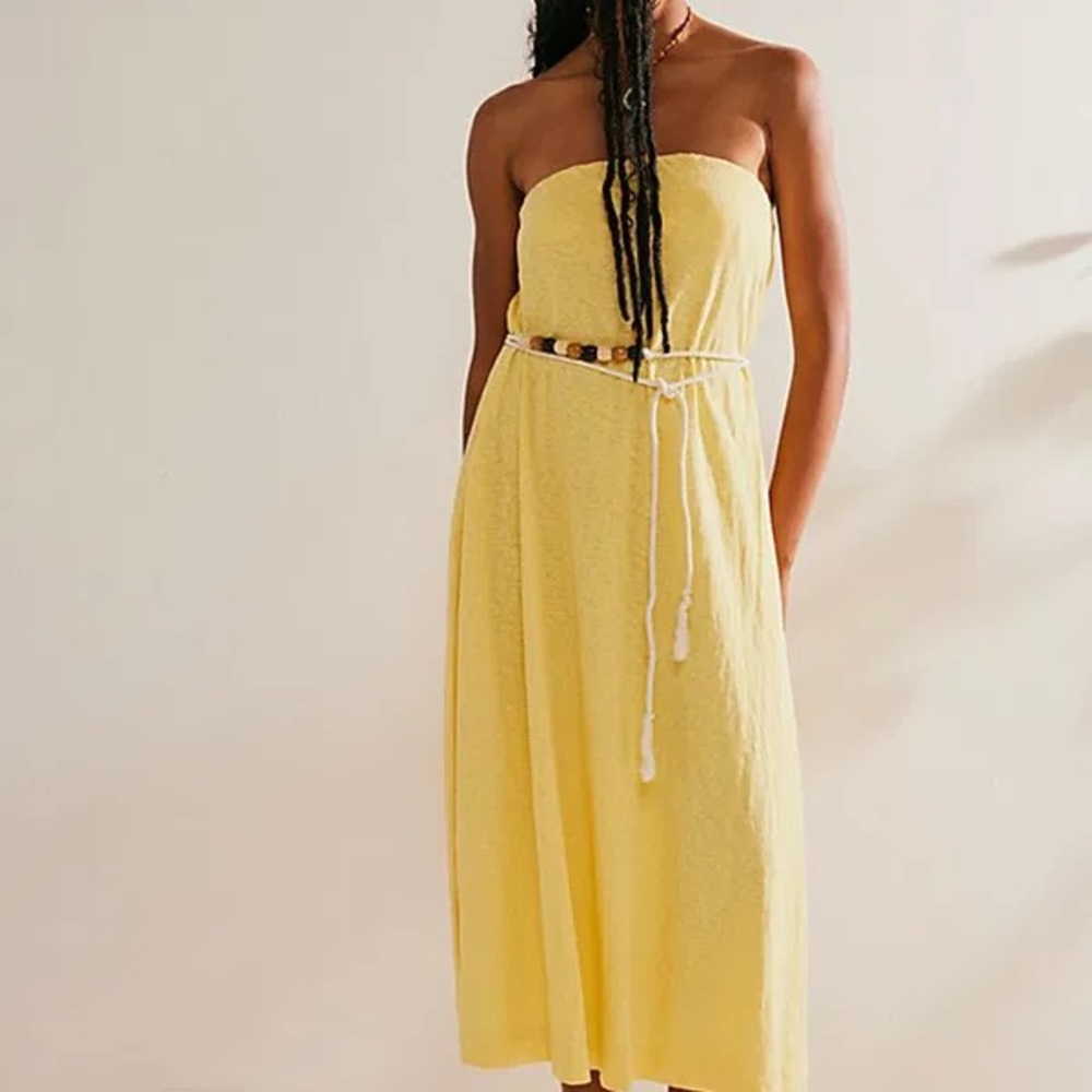 Yellow Strapless Maxi Dress